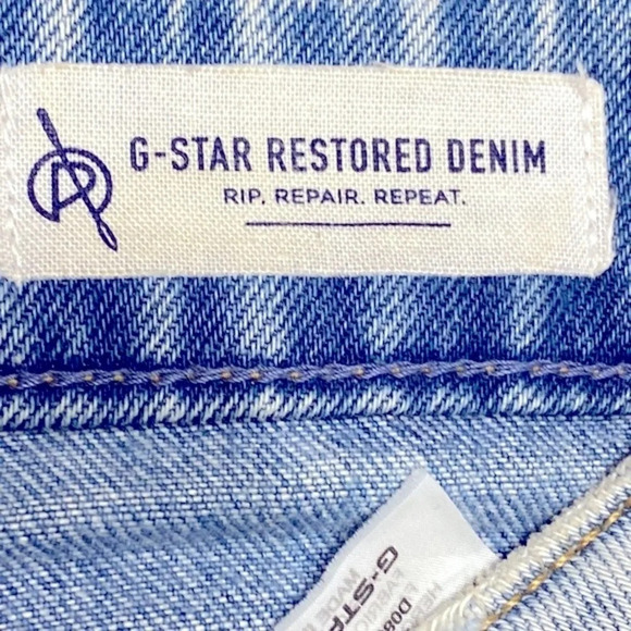G-Star Restored Denim 3301 Ultra High Straight Leg Jeans Distressed Sz. 25 Waist - Picture 9 of 11